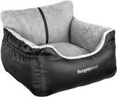 Dog Car Seat for Small Dogs – Booster Seat with Clip-On Leash, Storage Pockets & Washable Cover, Portable Pet Carrier under 25 lbs, Black