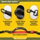 Dual Dog Leash for Two Dogs – No-Tangle Hands-Free Double Leash for Large Dogs, Running & Walking, Black & Red