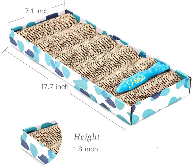 Reversible Cat Scratcher Pad – Corrugated Cardboard Scratching Board & Bed with Catnip Included, Protects Furniture