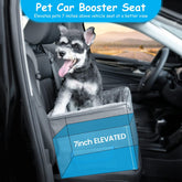 Elevated Pet Booster Seat for Small Dogs and Cats - Adjustable Travel Carrier for Cars