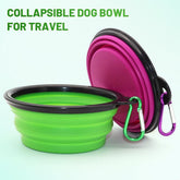 Collapsible Dog Bowl Set of 2 – Portable Travel Water & Food Dish for Dogs & Cats, Foldable with Carabiner Clip, Green & Purple