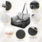 Dog Car Seat for Small Dogs – Booster Seat with Clip-On Leash, Storage Pockets & Washable Cover, Portable Pet Carrier under 25 lbs, Black