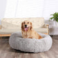 Calming Dog Bed for Large Dogs – Fluffy Donut Cuddler, Anti-Anxiety Design, Washable, Gray 30"
