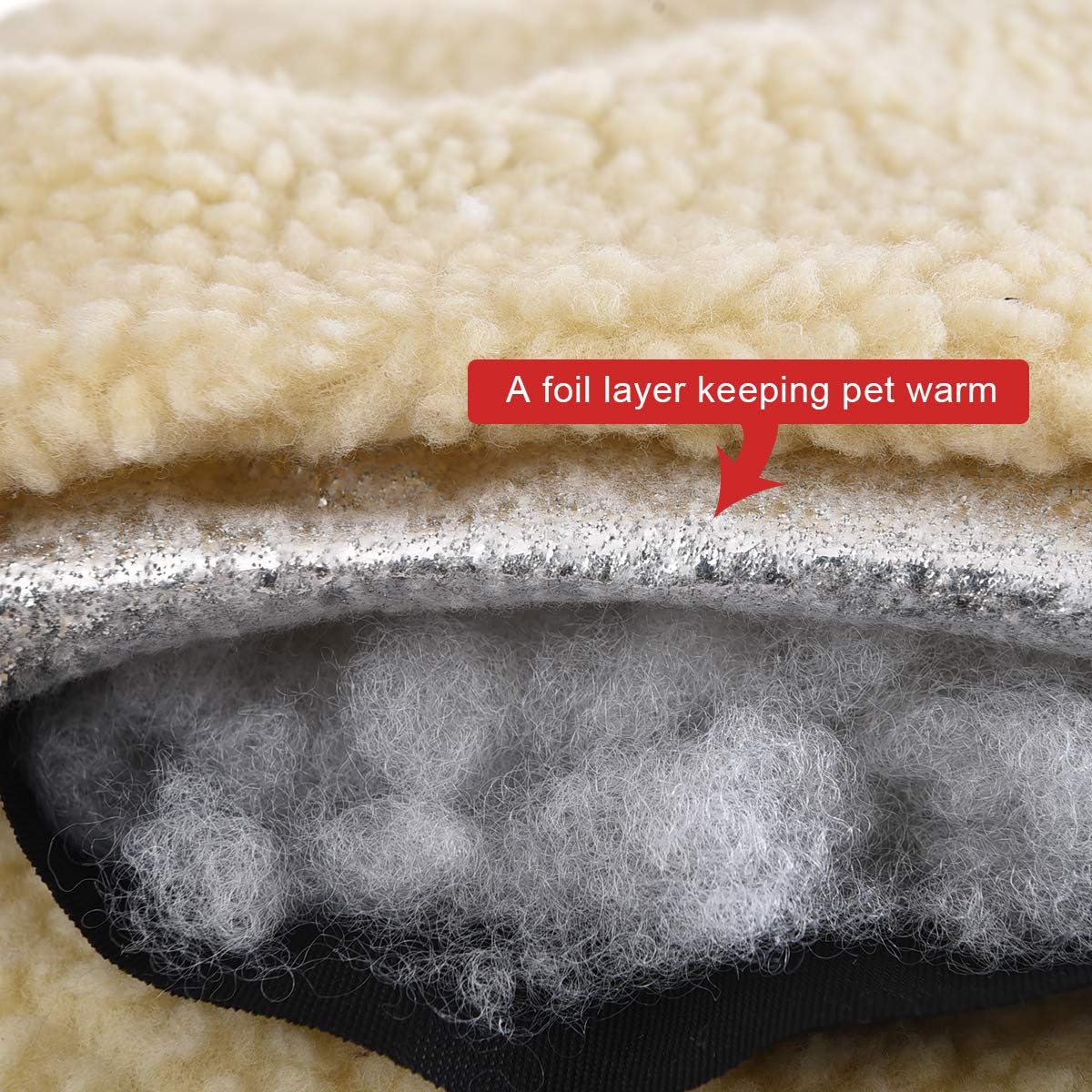 Self-Warming Pet Bed – Non-Slip Cat & Dog Bed, Cozy Rectangle Cushion, Gray (24"x20"x7")