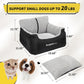 Dog Car Seat for Small Dogs – Booster Seat with Clip-On Leash, Storage Pockets & Washable Cover, Portable Pet Carrier under 25 lbs, Black