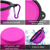Collapsible Dog Bowl Set of 2 – Portable Travel Water & Food Dish for Dogs & Cats, Foldable with Carabiner Clip, Green & Purple