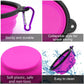Collapsible Dog Bowl Set of 2 – Portable Travel Water & Food Dish for Dogs & Cats, Foldable with Carabiner Clip, Green & Purple