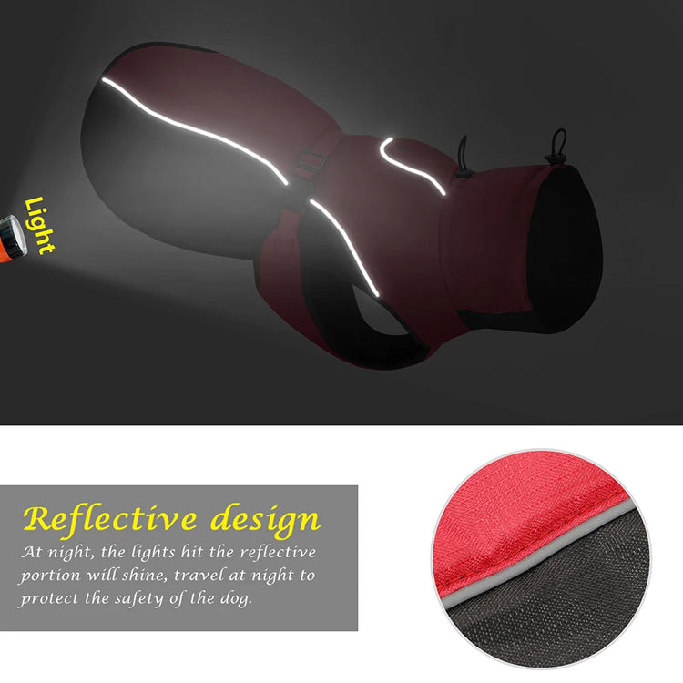 Waterproof Big Dog Clothes Warm Large Dog Coat Jacket Reflective Raincoat Clothing for Medium Large Dogs French Bulldog XL-6XL