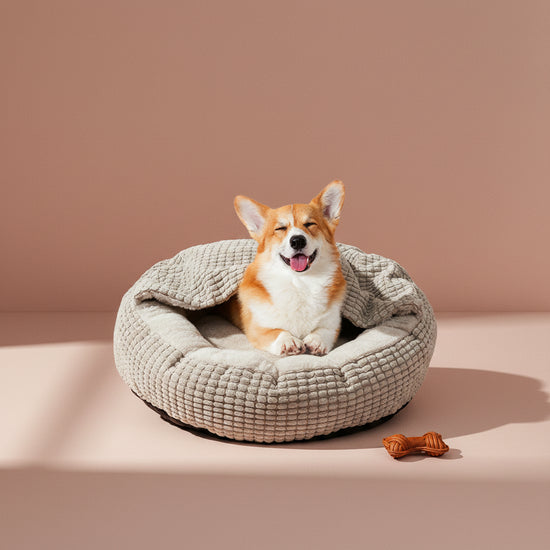Cozy Hooded Donut Pet Bed