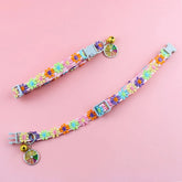 Pet Collar with Bell Cartoon Footprint Colorful Dog Puppy Kitten Collar Adjustable Safety Bell Ring Necklace Pet Accessories