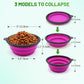 Collapsible Dog Bowl Set of 2 – Portable Travel Water & Food Dish for Dogs & Cats, Foldable with Carabiner Clip, Green & Purple