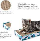 Reversible Cat Scratcher Pad – Corrugated Cardboard Scratching Board & Bed with Catnip Included, Protects Furniture
