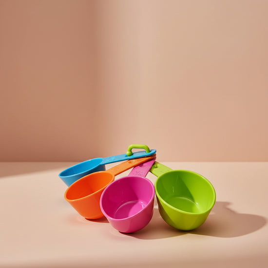 Dog Food Scoop Set of 4 - Durable Plastic Measuring Cups for Pet Food (Assorted Colors)