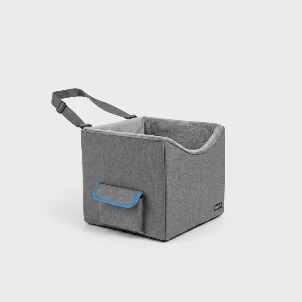 Elevated Pet Booster Seat for Small Dogs and Cats - Adjustable Travel Carrier for Cars