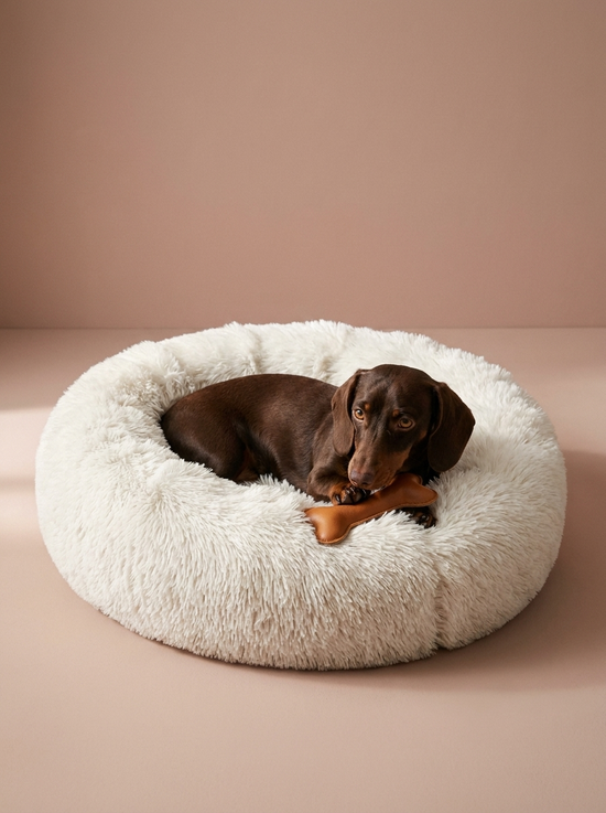Calming Donut Bed for Large Dogs — Gray, 30"